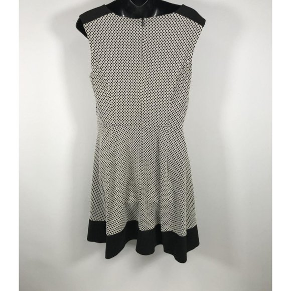Ann Taylor Loft Fit and Flare Dress | Black + White Geometric design | Size 6/8 - Picture 2 of 10